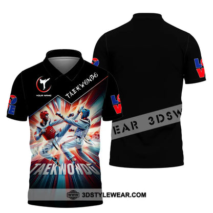Man Shirt Custom Name Taekwondo Shirt Taekwondo Lover Hoodie Shirt Polo Long Sleeve Shirt - Polo Shirt / S - T-shirt