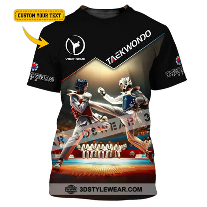 Man Shirt Custom Name Taekwondo Shirt Taekwondo Lover Hoodie Shirt Polo Long Sleeve Shirt - T-shirt