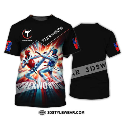 Man Shirt Custom Name Taekwondo Shirt Taekwondo Lover Hoodie Shirt Polo Long Sleeve Shirt - T-Shirt / S - T-shirt