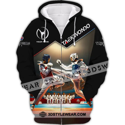 Man Shirt Custom Name Taekwondo Shirt Taekwondo Lover Hoodie Shirt Polo Long Sleeve Shirt - Zipper Hoodie / S - T-shirt