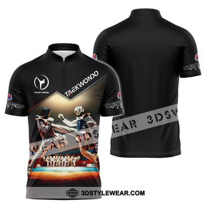 Man Shirt Custom Name Taekwondo Shirt Taekwondo Lover Hoodie Shirt Polo Long Sleeve Shirt - Zipper Polo Shirt / S