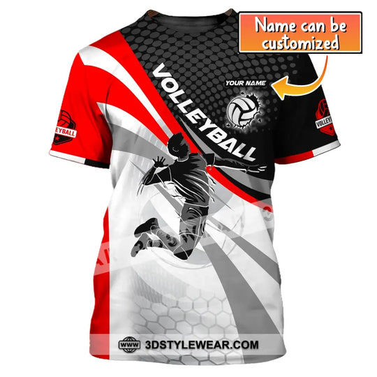 Man Shirt, Custom Name Volleyball Shirt, T-Shirt for Volleyball Club, Gift for Volleyball Players style option 1