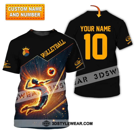 Man Shirt, Custom Name Volleyball T-Shirt, Volleyball Hoodie Long Sleeve Shirt style option 1