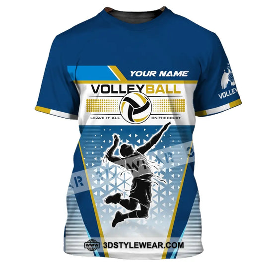 Man Shirt, Custom Volleyball Shirt, Leave It All On The Court, T-Shirt for Volleyball Team, Gift for Volleyball Players style option 2