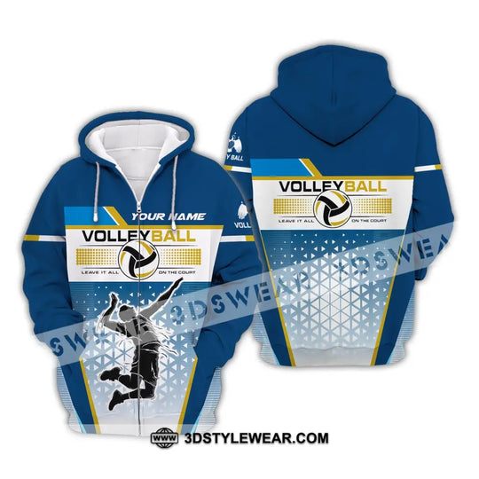 Man Shirt, Custom Volleyball Shirt, Leave It All On The Court, T-Shirt for Volleyball Team, Gift for Volleyball Players style option 4