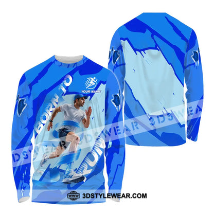Men Shirt - Custom Born To Run Shirt - Long Sleeve Shirt / S - T-shirt