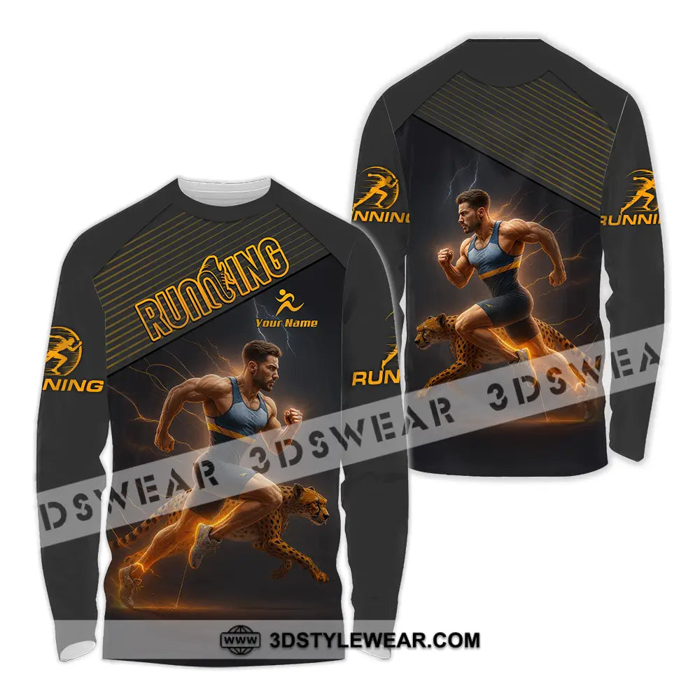 Men Shirt - Custom Man Running Shirt - Long Sleeve Shirt / S - T-shirt