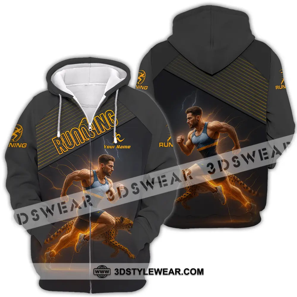 Men Shirt - Custom Man Running Shirt - Zipper Hoodie / S - T-shirt