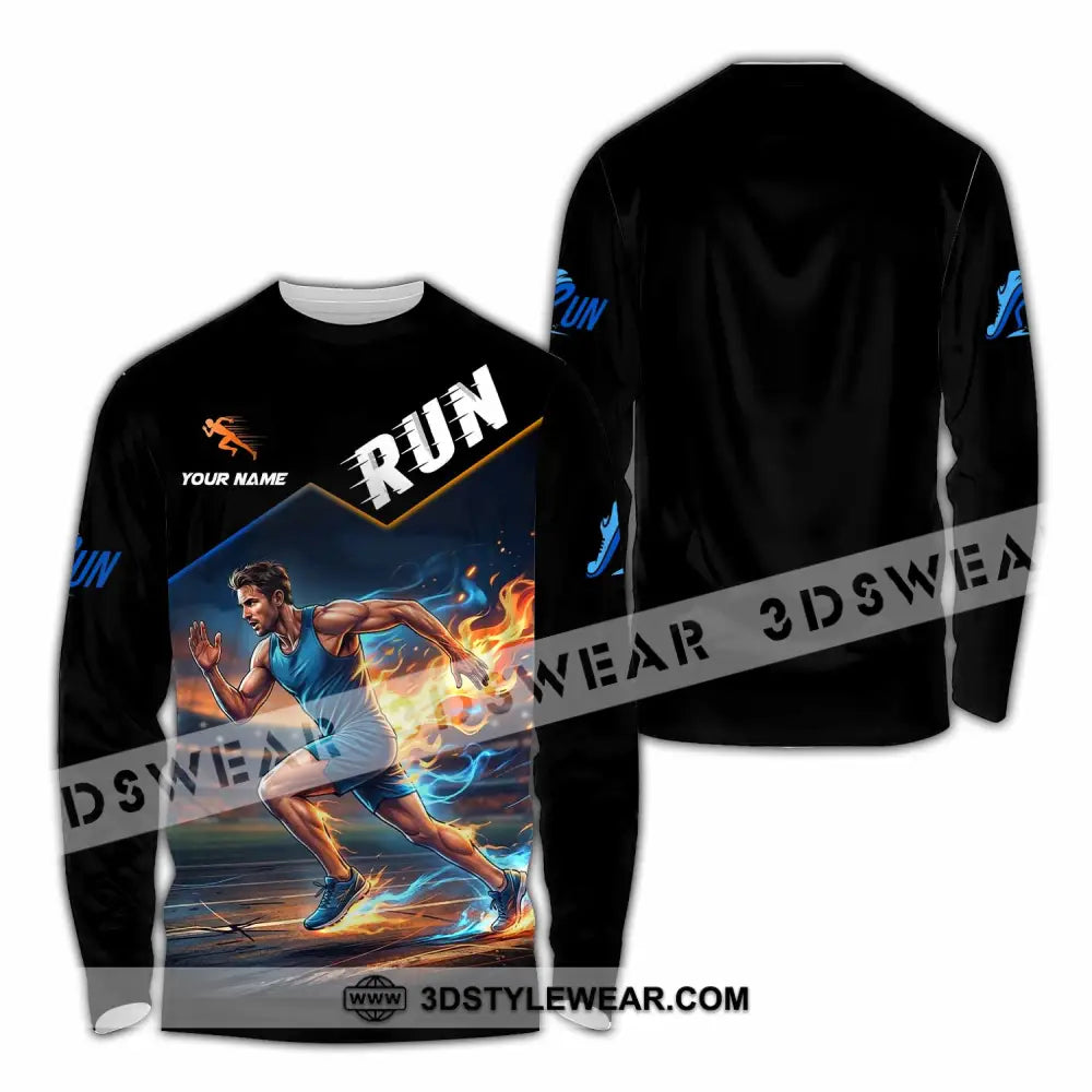Men Shirt - Custom Run Shirt - Long Sleeve Shirt / S - T-shirt