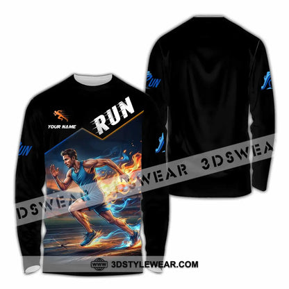 Men Shirt - Custom Run Shirt - Long Sleeve Shirt / S - T-shirt