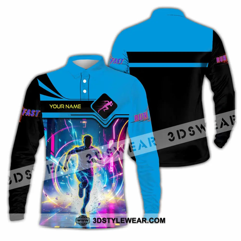 Men Shirt - Custom Running Shirt - Long Sleeve Polo / S - T-shirt