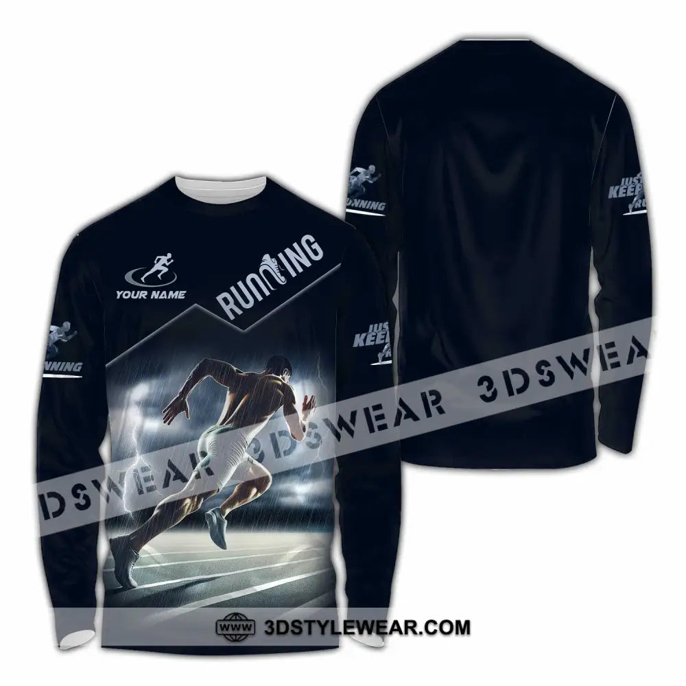 Men Shirt - Custom Running Shirt - Long Sleeve Shirt / S - T-shirt