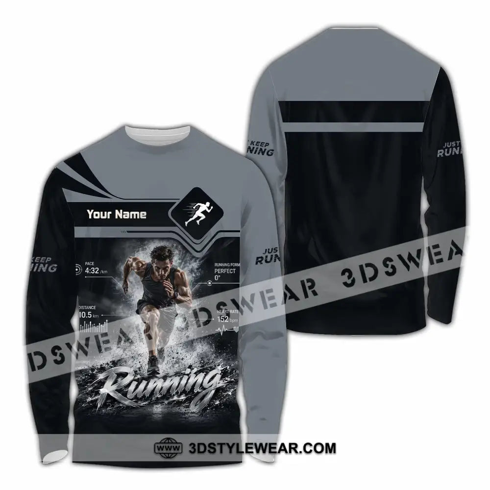 Men Shirt - Custom Running Shirt - Long Sleeve Shirt / S - T-shirt