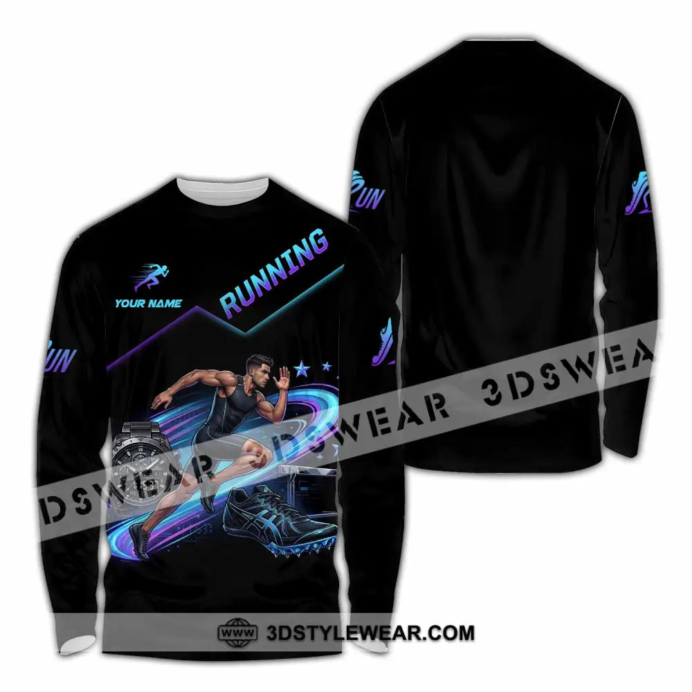 Men Shirt - Custom Running Shirt - Long Sleeve Shirt / S - T-shirt