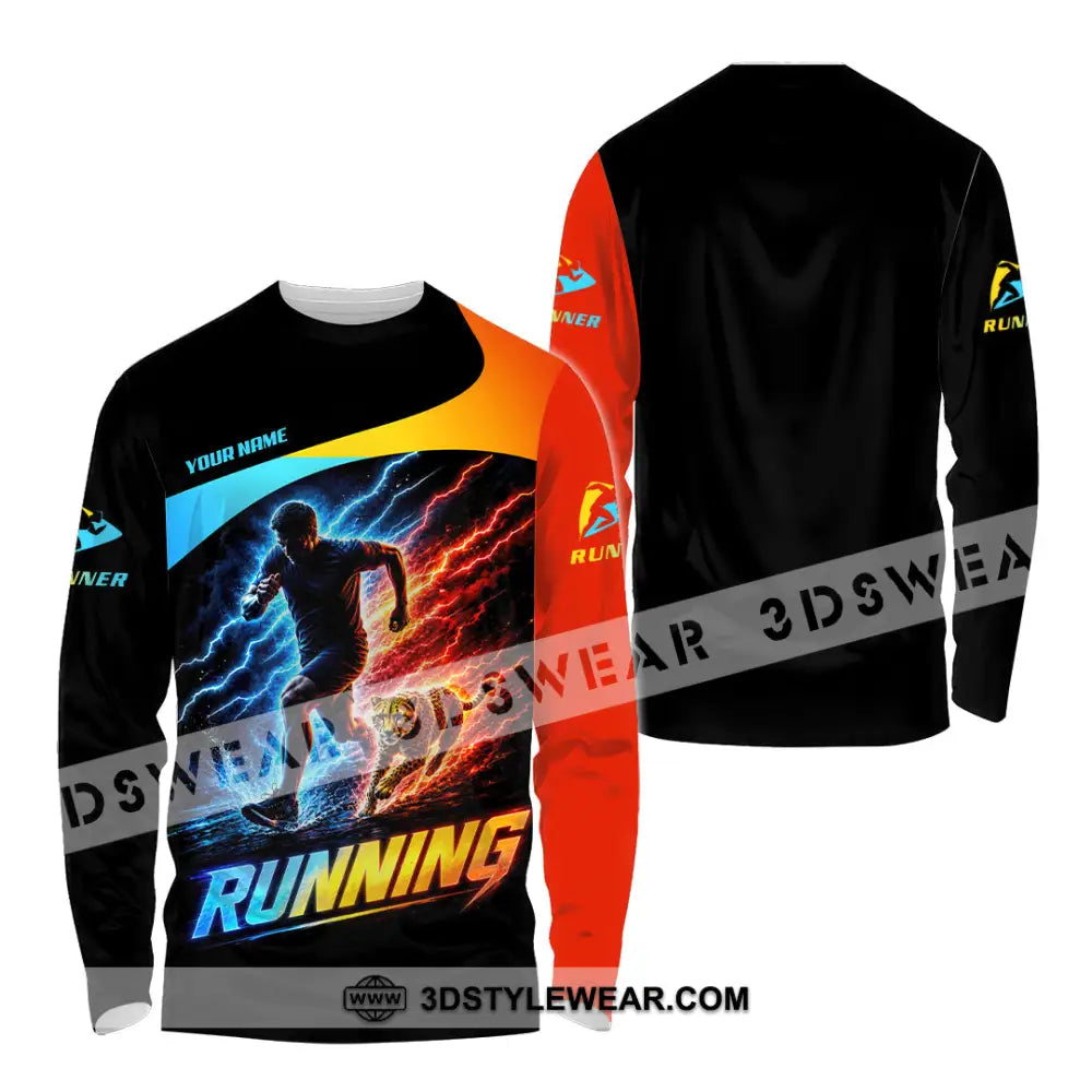 Men Shirt - Custom Running Shirt - Long Sleeve Shirt / S - T-shirt