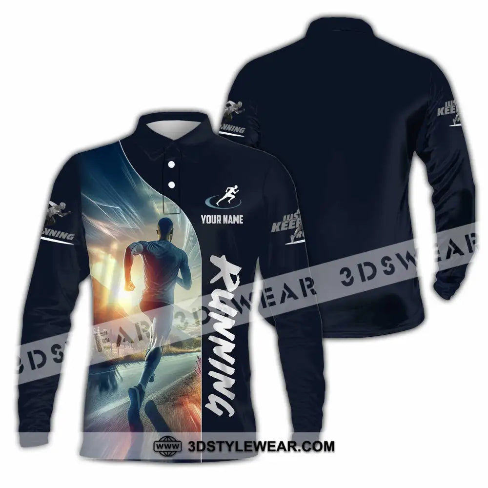 Men Shirt - Custom Running Lover Shirt - Long Sleeve Polo / S - T-shirt