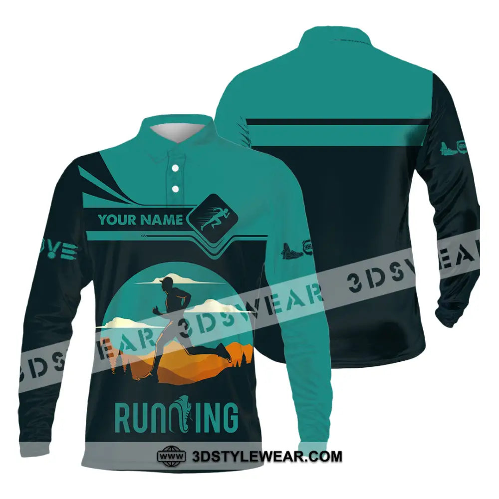 Men Shirt - Custom Running Lover Love Running Shirt - Long Sleeve Polo / S - T-shirt