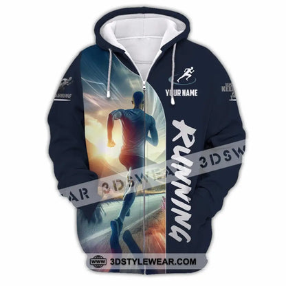Men Shirt - Custom Running Lover Shirt - Zipper Hoodie / S - T-shirt