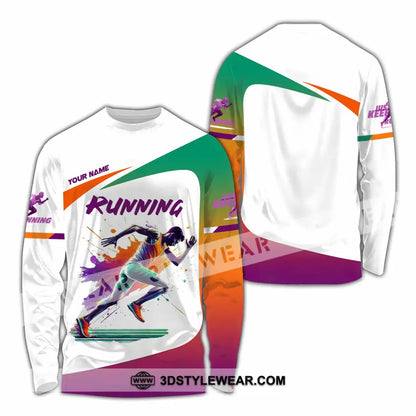 Men Shirt - Custom Running Man Runner Shirt - Long Sleeve Shirt / S - T-shirt