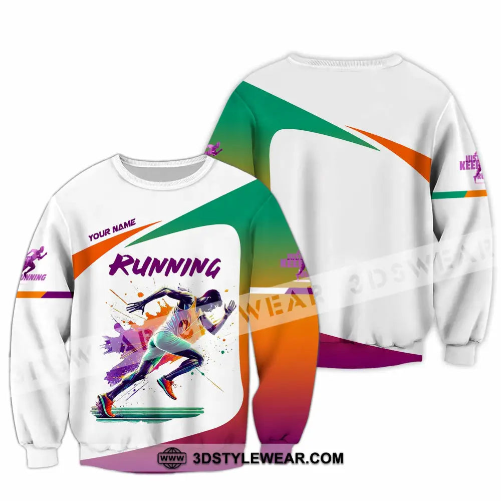Men Shirt - Custom Running Man Runner Shirt - Long Sleeve / S - T-shirt