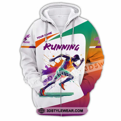 Men Shirt - Custom Running Man Runner Shirt - Zipper Hoodie / S - T-shirt