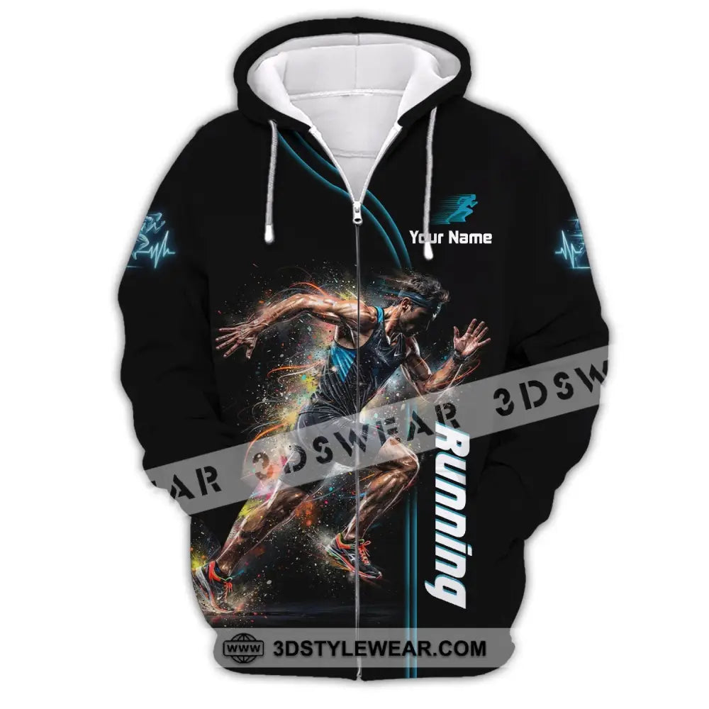 Men Shirt - Custom Running Shirt - Zipper Hoodie / S - T-shirt