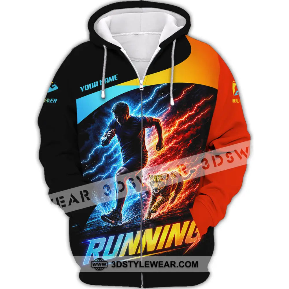 Men Shirt - Custom Running Shirt - Zipper Hoodie / S - T-shirt