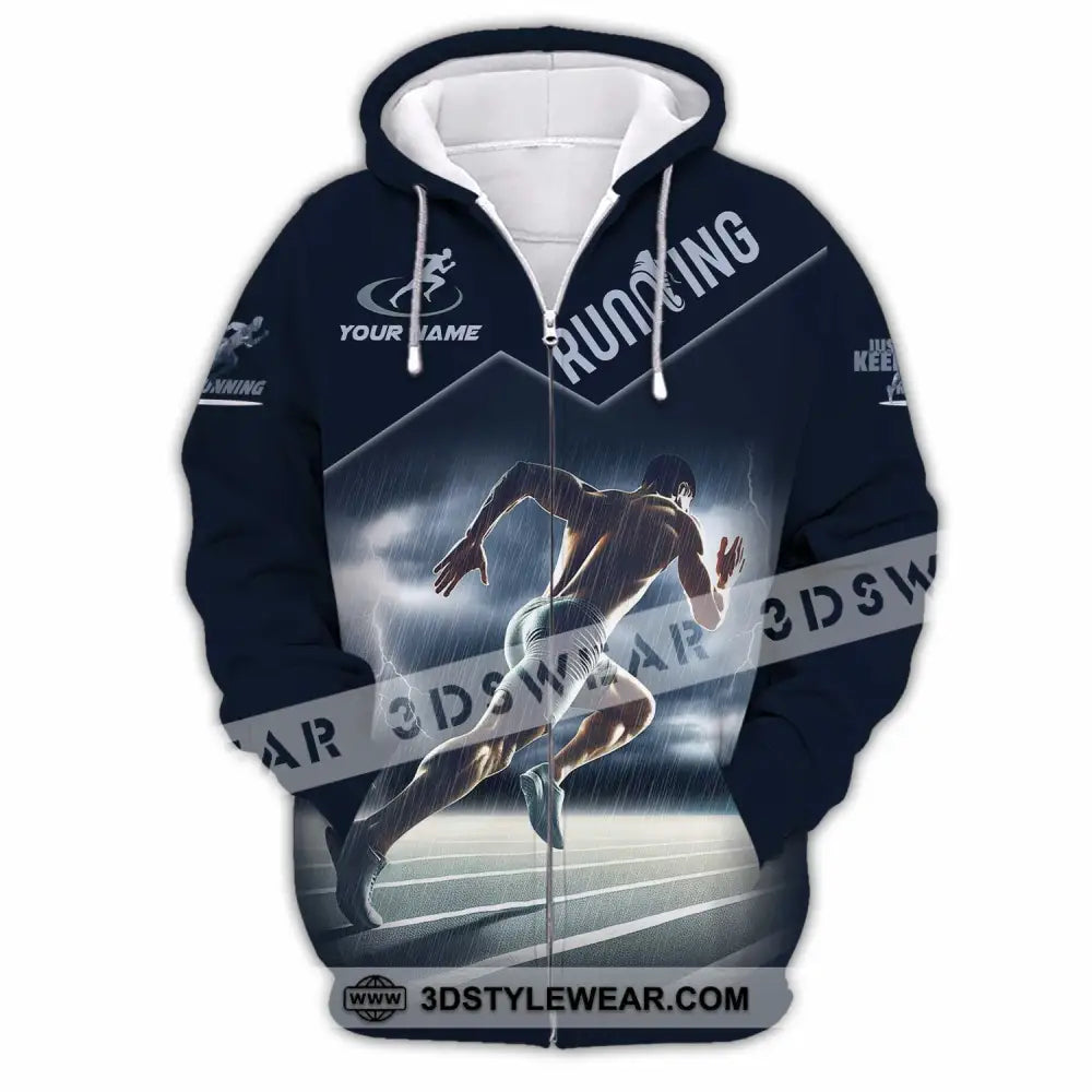 Men Shirt - Custom Running Shirt - Zipper Hoodie / S - T-shirt