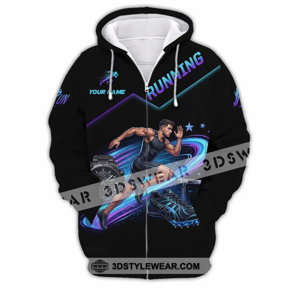 Men Shirt - Custom Running Shirt - Zipper Hoodie / S - T-shirt