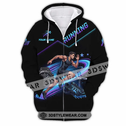 Men Shirt - Custom Running Shirt - Zipper Hoodie / S - T-shirt