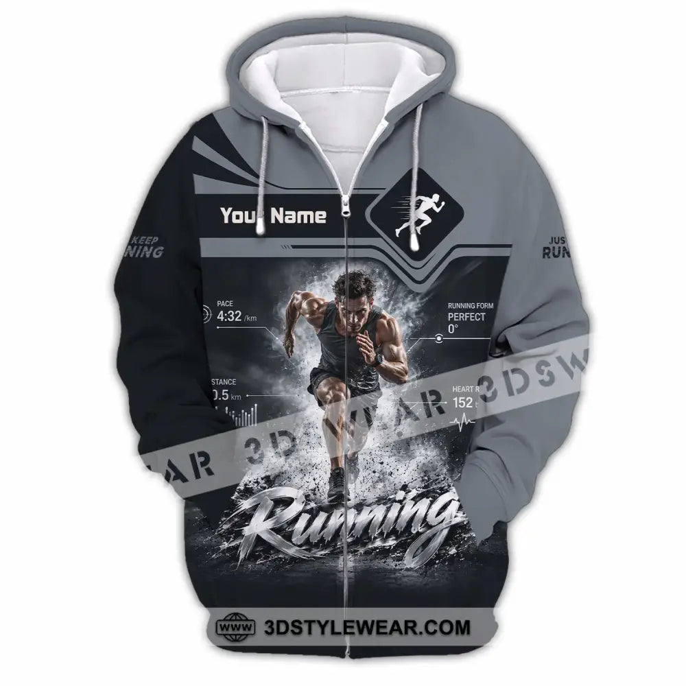 Men Shirt - Custom Running Shirt - Zipper Hoodie / S - T-shirt