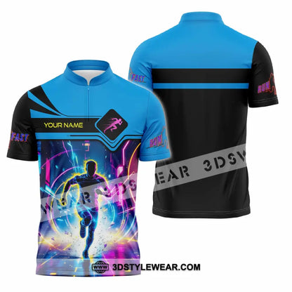 Men Shirt - Custom Running Shirt - Zipper Polo Shirt / S - T-shirt