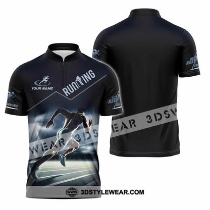Men Shirt - Custom Running Shirt - Zipper Polo Shirt / S - T-shirt