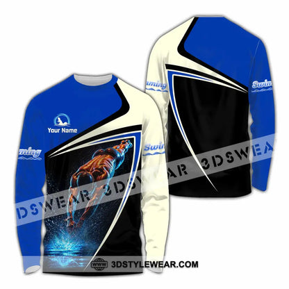 Men Shirt - Custom Swimming Shirt - Long Sleeve Shirt / S - T-shirt