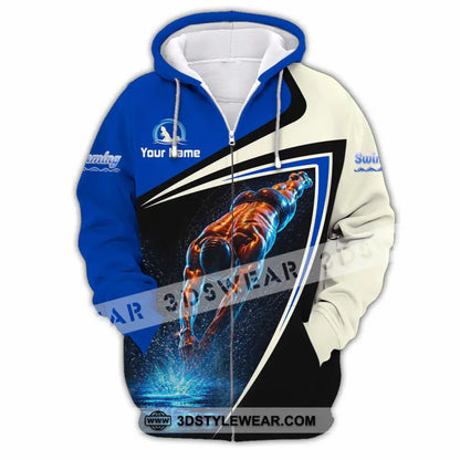 Men Shirt - Custom Swimming Shirt - Zipper Hoodie / S - T-shirt