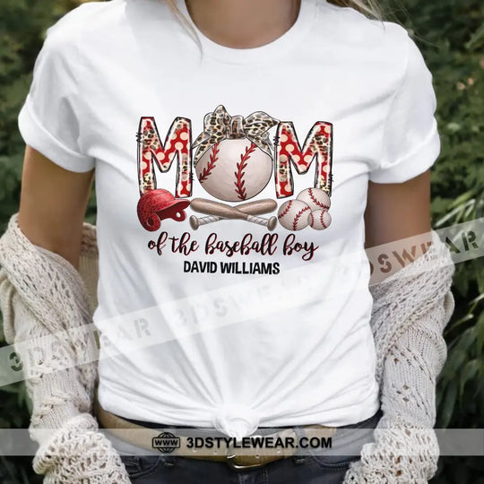 Mom Of The Baseball Boy, Personalized Baseball T-Shirt, Gift For Baseball Lovers style option 4