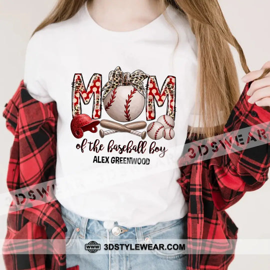 Mom Of The Baseball Boy, Personalized Baseball T-Shirt, Gift For Baseball Lovers style option 3