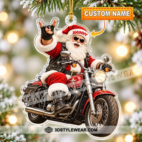 Mountain Bike Santa Home Decor, Christmas Ornament, Personalized Ornament style option 1