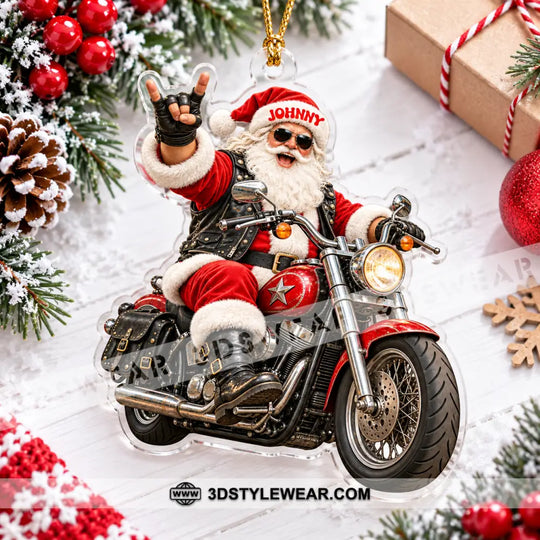 Mountain Bike Santa Home Decor, Christmas Ornament, Personalized Ornament style option 3
