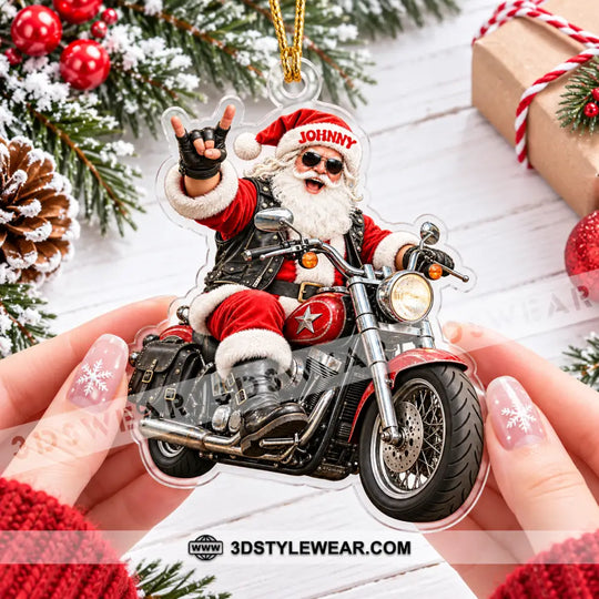 Mountain Bike Santa Home Decor, Christmas Ornament, Personalized Ornament style option 2