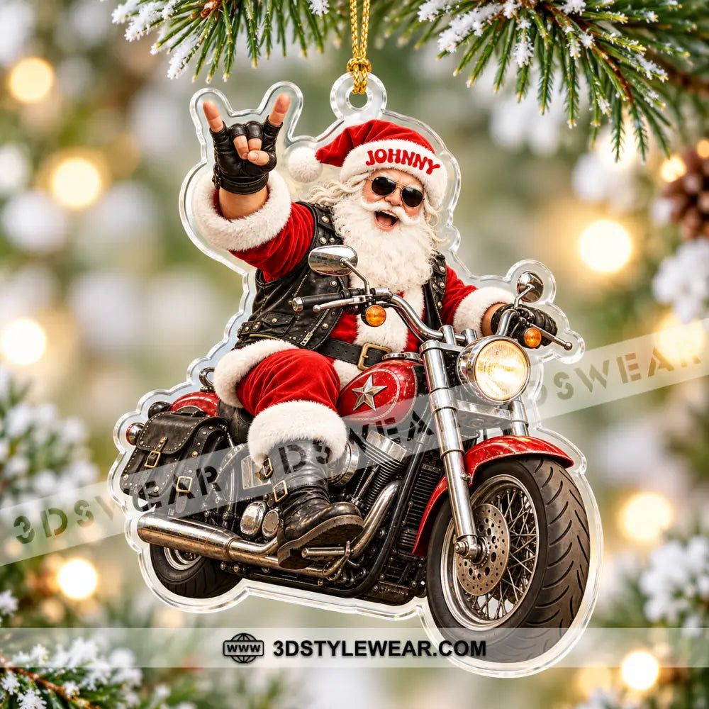 Mountain Bike Santa Home Decor Christmas Ornament Personalized Ornament - Ornament