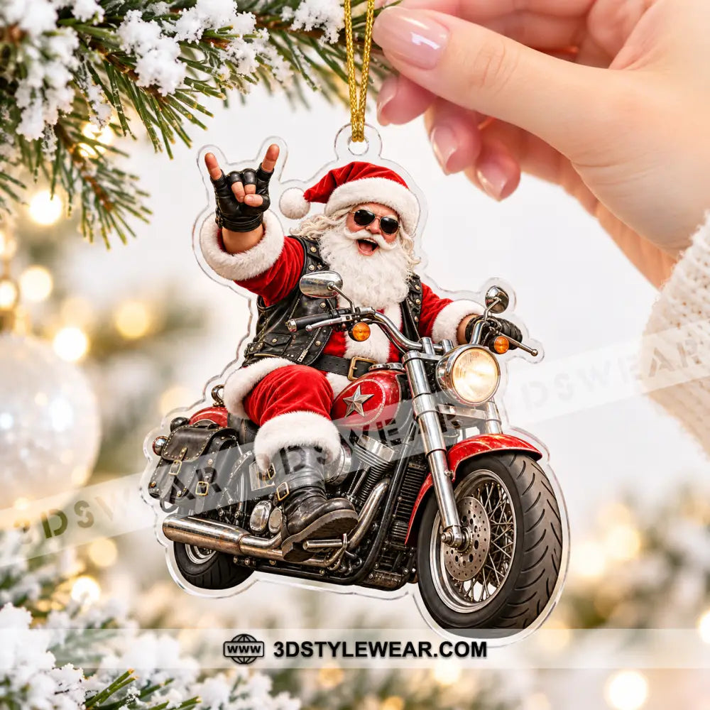 Mountain Bike Santa Home Decor Christmas Ornament Personalized Ornament - Ornament