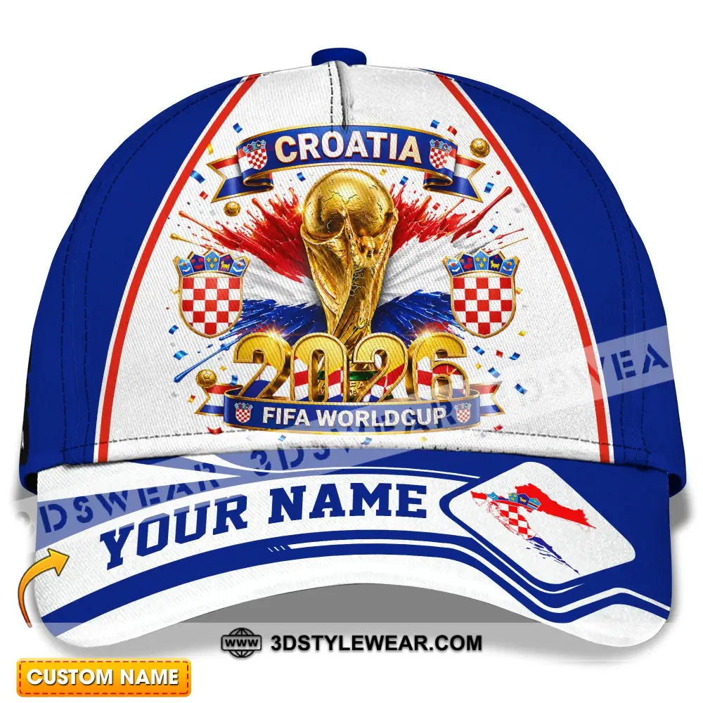 Personalized Cap Customized Croatia World Cup 2026 Classic Cap - CLASSIC CAP / UNIVERSAL FIT - Cap