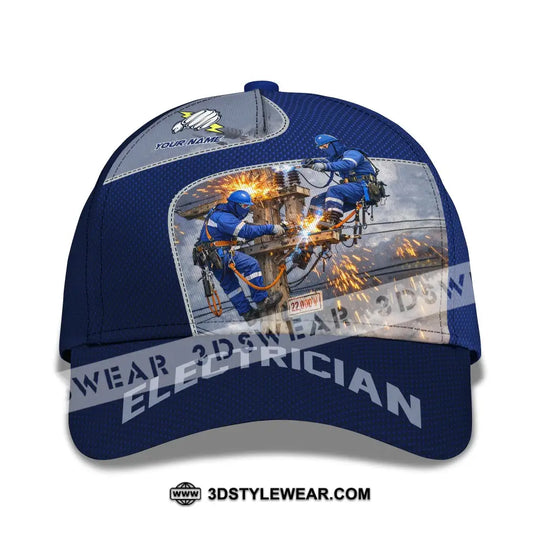 Personalized Cap, Customized Electrician Classic Cap style option 2