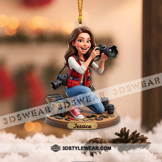 Photographer Home Decor, Christmas Ornament, Personalized Ornament style option 3