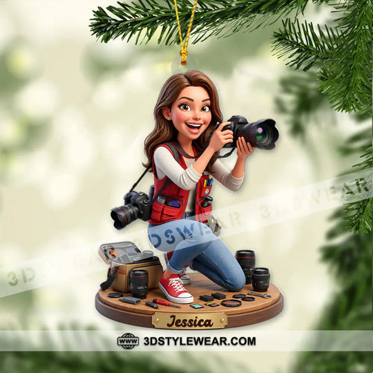 Photographer Home Decor, Christmas Ornament, Personalized Ornament style option 4