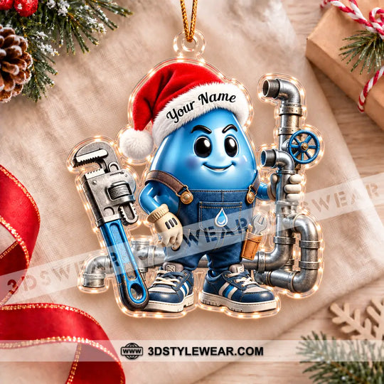 Plumber Home Decor, Christmas Ornament, Personalized Ornament style option 4