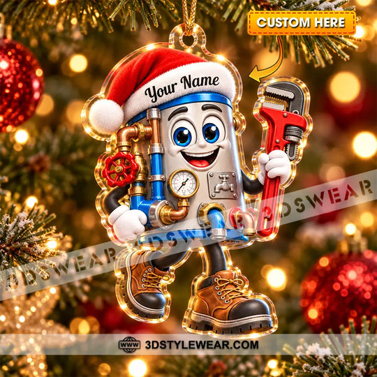 Plumber Home Decor, Christmas Ornament, Personalized Ornament style option 1