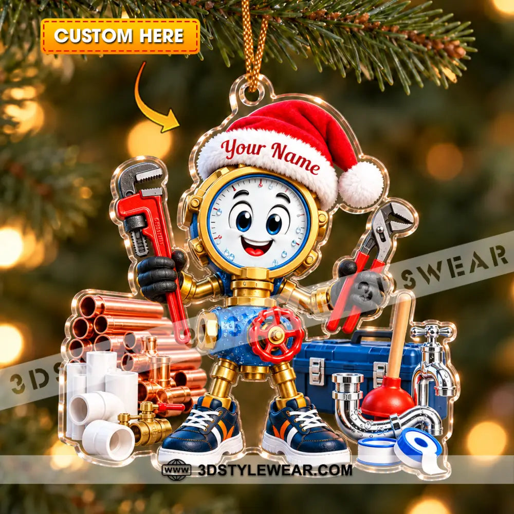 Plumber Home Decor Christmas Ornament Personalized Ornament - 3.54’’ / 1 Ornament - Ornament