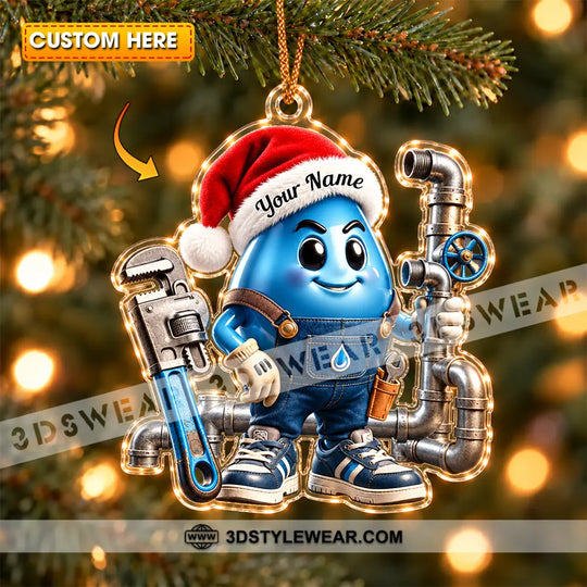 Plumber Home Decor, Christmas Ornament, Personalized Ornament style option 1